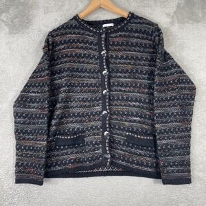 Donna In Moda Cardigan Sweater Womens Medium Mohair Wool Made in Italy Vintage